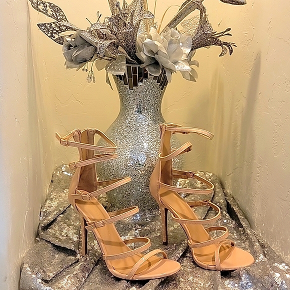 Brand New Sexy Blush Strappy Heels - Picture 1 of 8